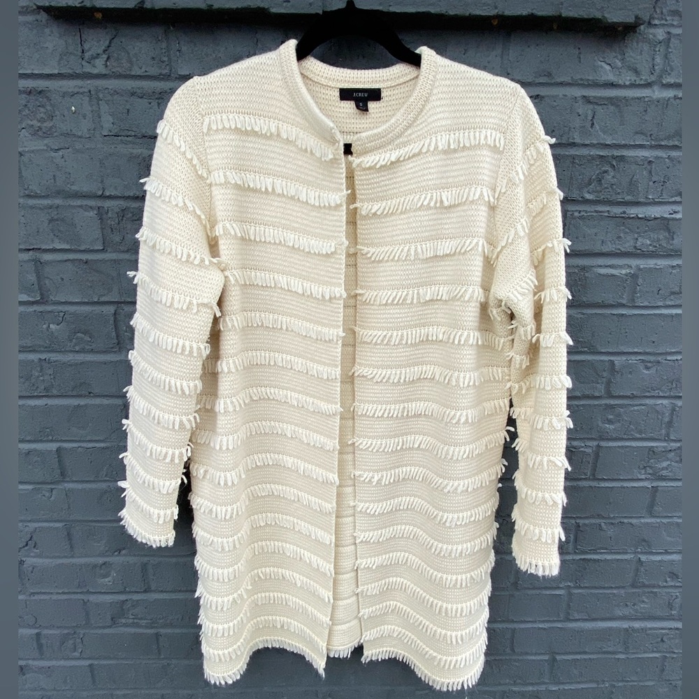 J. Crew Juliette collarless sweater blazer with fringe stripe Size S Style AQ418